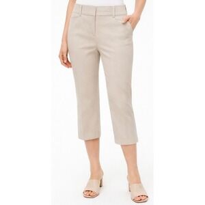 LOFT The Riviera Capri Pants Beige Stretch Casual Work Womens Size 0 Petite EUC